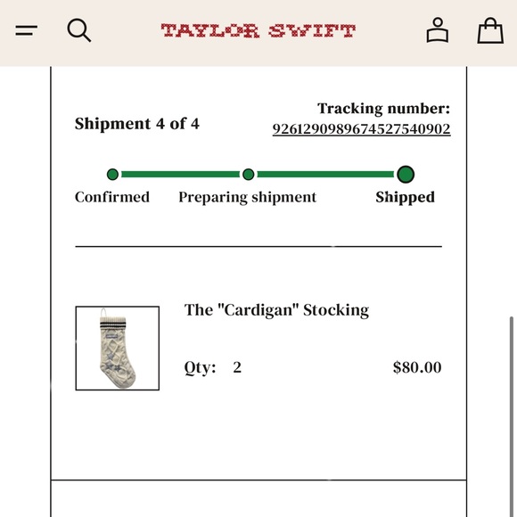 Taylor Swift Cardigan Christmas Stocking - Picture 6 of 6